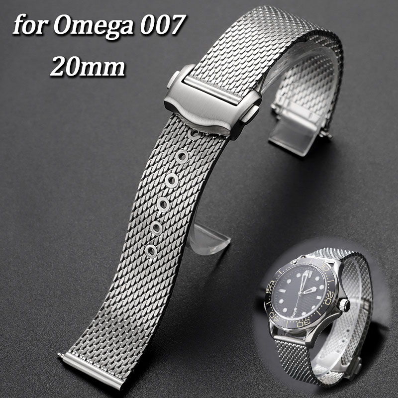 Omega Watch Seamaster - 20mm Paslanmaz Çelik Hasır saat kayışı