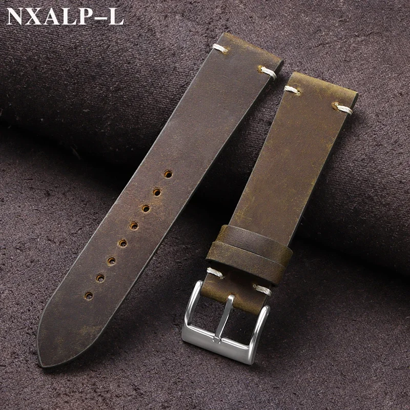 Nato Strap Nylon - Vintage Yağ Balmumu Deri saat kayışı