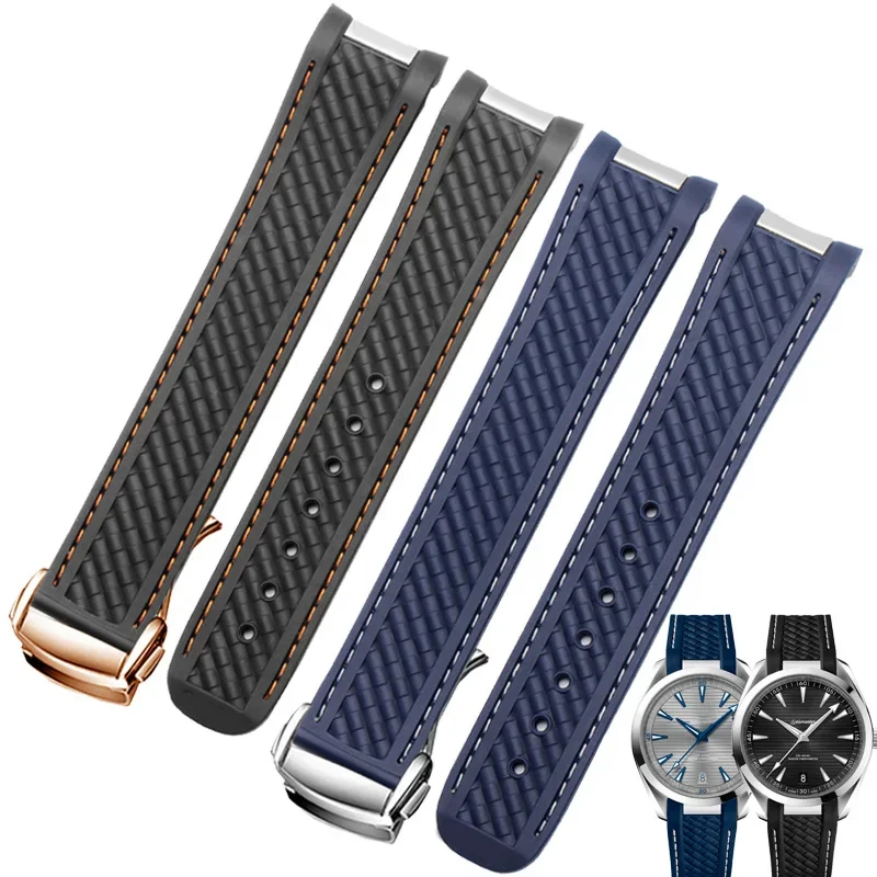 Omega Watch Seamaster - Kavisli 20mm Kauçuk Kordonlu Saat Omega