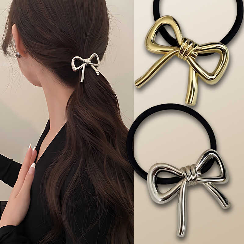Kore zarif Metal yay saç halat - Silicone Band Women incelemesi ve fiyatı